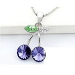  Kirschförmiges Schmuckset, Tansanit, verziert mit Swarovski-Kristallen