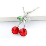  Kirschförmiges Schmuckset, Bright Siam, verziert mit Swarovski-Kristallen