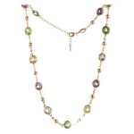  Runde Steinkette, verziert mit Swarovski-Kristallen