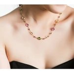  Runde Steinkette, verziert mit Swarovski-Kristallen