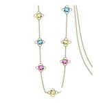  Lange Halskette mit Blumenmuster, verziert mit Swarovski-Kristallen