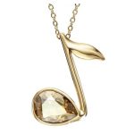  Halskette mit Musiknoten-Anhänger, verziert mit Swarovski-Kristallen