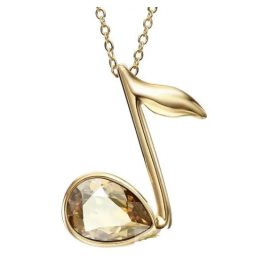    Halskette mit Musiknoten-Anhänger, verziert mit Swarovski-Kristallen