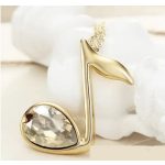  Halskette mit Musiknoten-Anhänger, verziert mit Swarovski-Kristallen