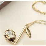  Halskette mit Musiknoten-Anhänger, verziert mit Swarovski-Kristallen