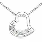  Halskette mit Herzanhänger, Rhodium