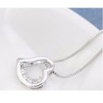  Halskette mit Herzanhänger, Rhodium