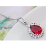  Tropfenförmiges Schmuckset, Indian Pink