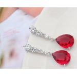  Tropfenförmiges Schmuckset, Indian Pink