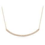 Geschwungene Halskette mit Anhänger, funkelndes Gold