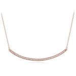  Geschwungene Halskette mit Anhänger, Roségold, Roségold