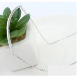  Gebogene Halskette mit Anhänger, Rhodium