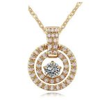 Dreifache runde Halskette, funkelndes Gold