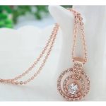  Dreifache runde Halskette, Roségold, Roségold