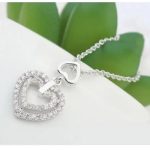  Doppelte herzförmige Halskette, Kristall