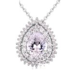  Halskette mit Wassertropfen-Anhänger, Kristály