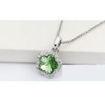  Pflaumenblüten-Schmuckset, Peridotgrün, verziert mit Swarovski-Kristallen