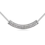  Gebogene zylindrische Halskette, Rhodium