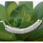  Gebogene zylindrische Halskette, Rhodium