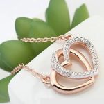 Doppelherz-Schmuckset, funkelndes Gold