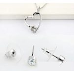  Schmuckset mit Herzanhänger, Kristall, verziert mit Swarovski-Kristallen