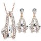  Steinschmuckset, Crystal White, verziert mit Swarovski-Kristallen