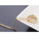  Halskette mit doppeltem Herzanhänger, 18 Karat vergoldet