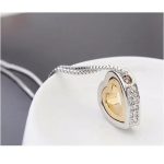  Doppelherz-Anhänger-Halskette, 18 Karat Gold und Rhodium