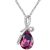 Halskette mit Anhänger, Amethyst, verziert mit Swarovski-Kristallen