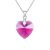  Halskette mit Herzanhänger, Fuchsia, verziert mit Swarovski-Kristallen