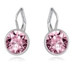  Mini-Piercing-Ohrringe, Light Rose, verziert mit Swarovski-Kristallen