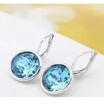  Mini-Piercing-Ohrringe, Aquamarin, verziert mit Swarovski-Kristallen