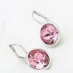  Mini-Piercing-Ohrringe, Light Rose, verziert mit Swarovski-Kristallen