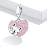 Silberanhänger, Herz mit Mops