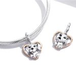 Silberanhänger, Herz mit Welpe