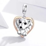 Silberanhänger, Herz mit Welpe