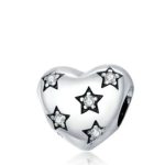 Silberanhänger, Herz mit Sternen