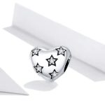 Silberanhänger, Herz mit Sternen