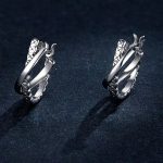 Silberne Ohrringe, Ledermuster