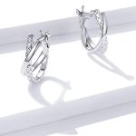 Silberne Ohrringe, Ledermuster