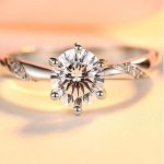 Damen-Verlobungsring, Silber, Größe 6