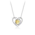 Silberne Herzkette mit vergoldetem Herz