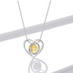Silberne Herzkette mit vergoldetem Herz