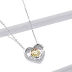 Silberne Herzkette mit vergoldetem Herz
