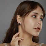 Silberohrringe, herzförmig, Sternenhimmel