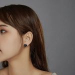 Silberohrringe, herzförmig, Sternenhimmel