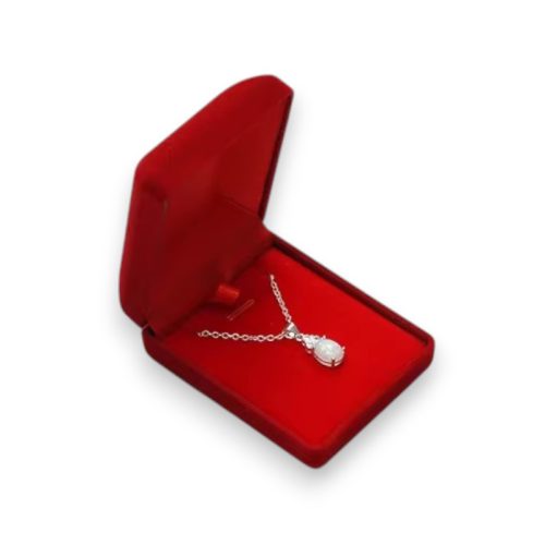 Samt-Schmuckkästchen für Halskette, rot