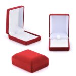 Samt-Schmuckkästchen für Halskette, rot und weiß