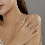 Silberring mit weißem Kristall, Größe 7