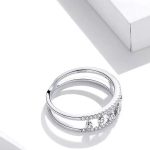 Silberring mit weißem Kristall, Größe 8